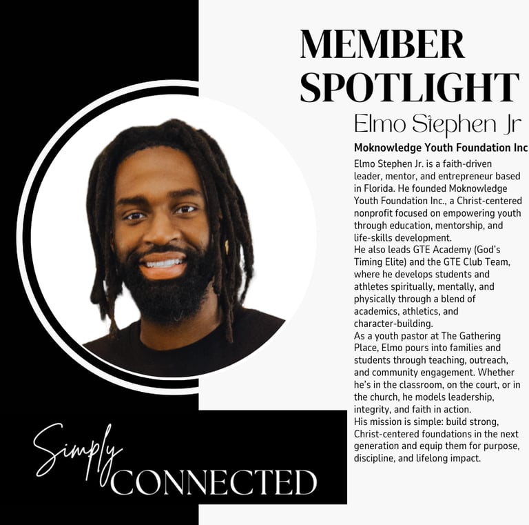 Elmo Stephen Jr, Moknowledge Youth Foundation Inc Non Profit, GTE Academy (God’s Timing Elite)