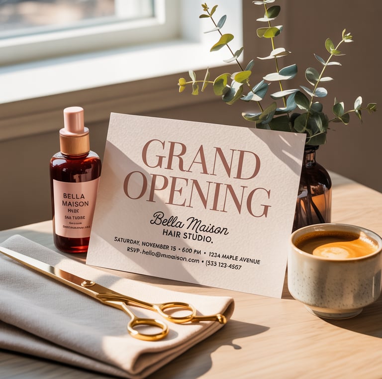 a table with a cup of coffee and a card