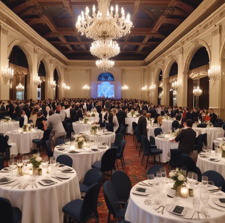 Guests enjoying interactive activities in a warmly decorated venue.