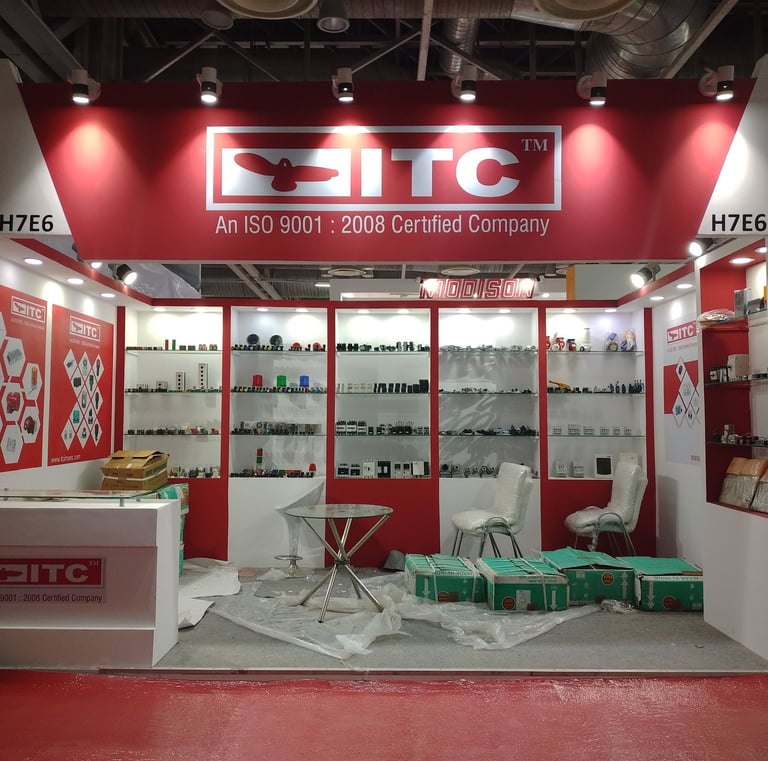 Elecrama Exhibition stall totally wooden made with printing solution lighting wooden stall
