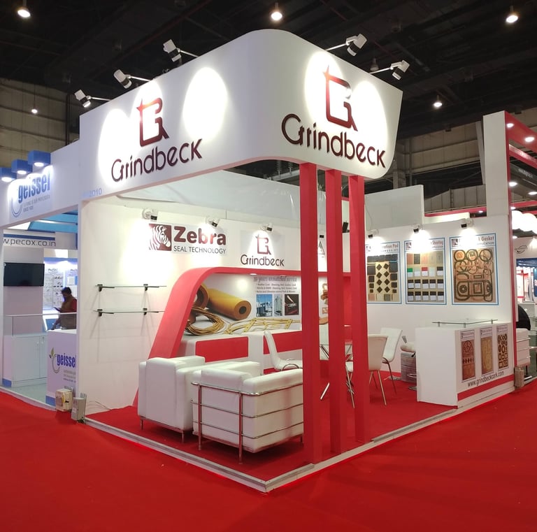 repeated client every time in raw material exhibition and we provide well structure booth design 
