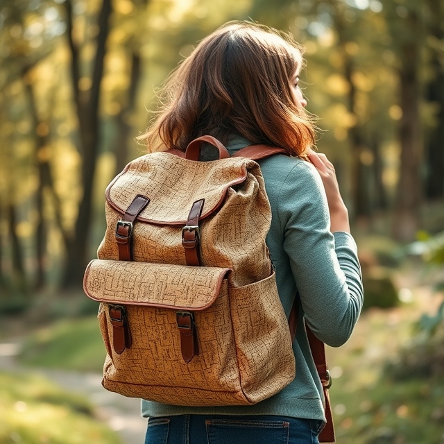 Kork Rucksäcke Damen in der Natur
