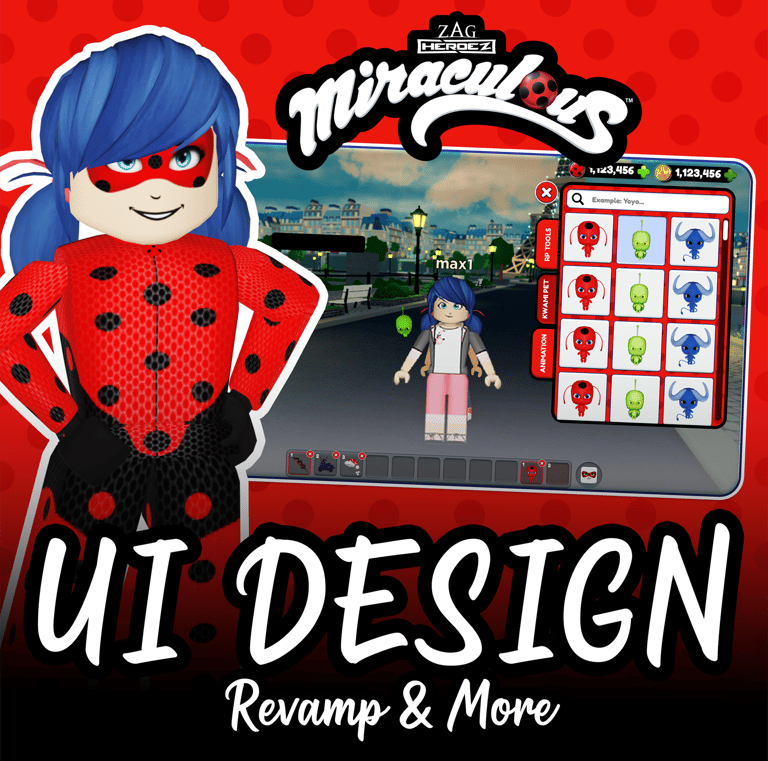 UI Design Revamp & More for Miraculous Ladybug Roblox Game