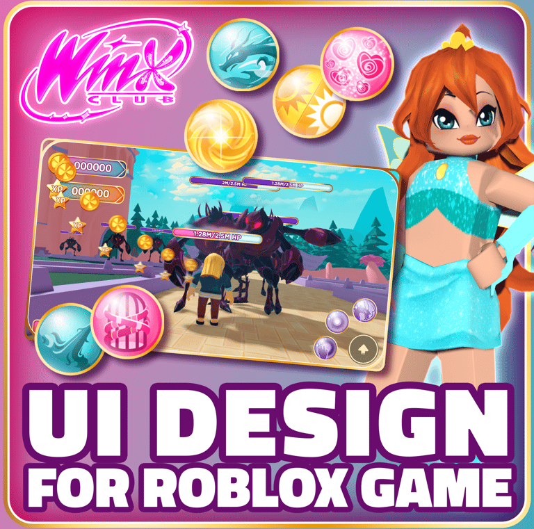 UI Design for Winx: Club Roblox Game