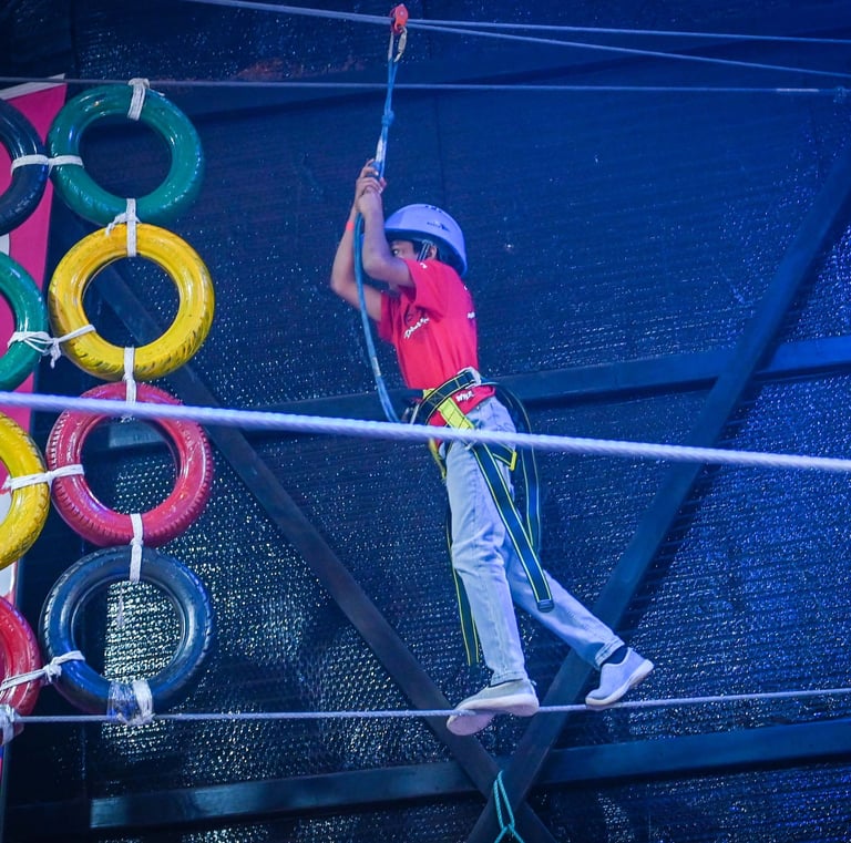 a man on a rope rope rope in a circus