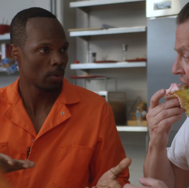 Andre Talking to Karl in Cafeteria - Prisoner Trump Image