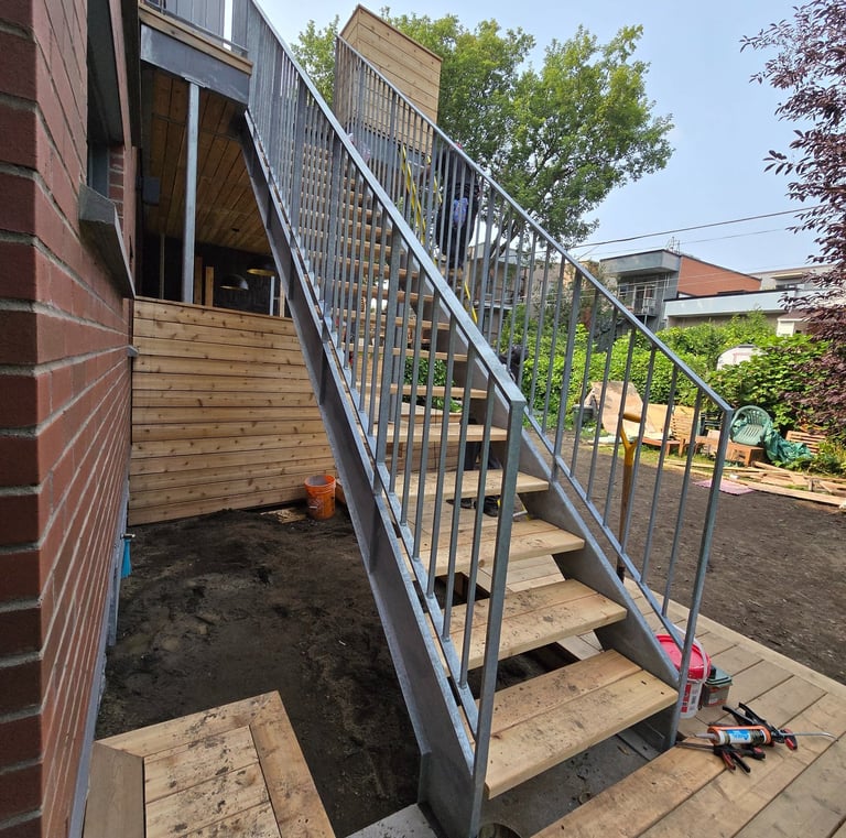 escalier en acier galvanisé