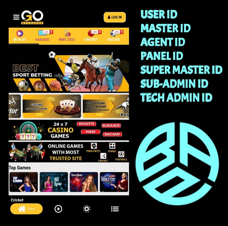 ONLINE CRICKET BETTING ID AVAILABLE DL MDL SMDL MASTER ID SUPER MASTER ID ADMIN ID AVAILABLE 