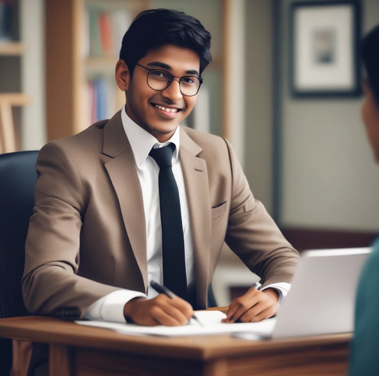 A person wearing a white hard hat and high-visibility vest operates a surveying instrument, focusing intently on the task at hand. The background is blurred with hints of other construction activities or team members.