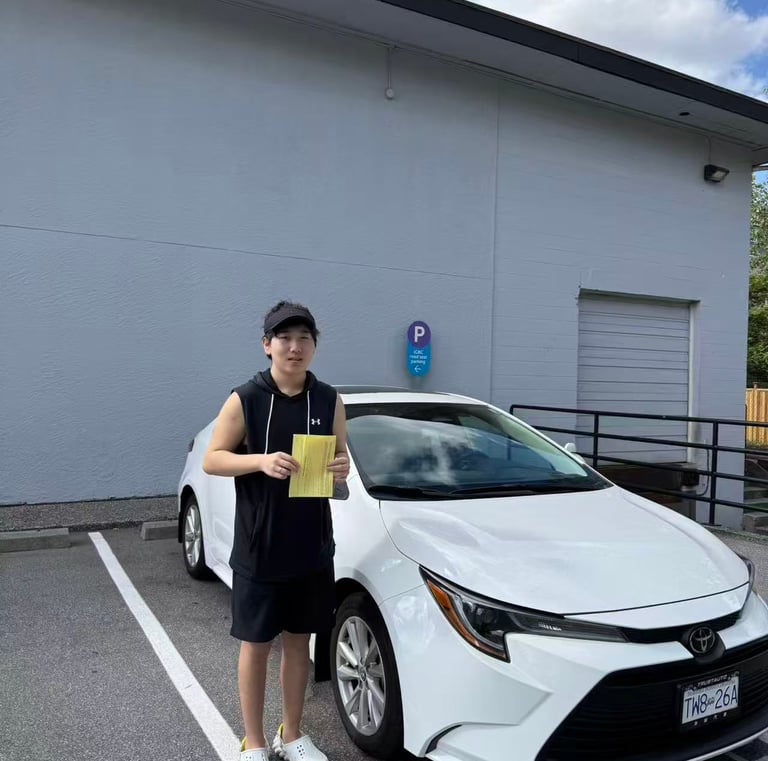 Gavin's Success on ICBC road test