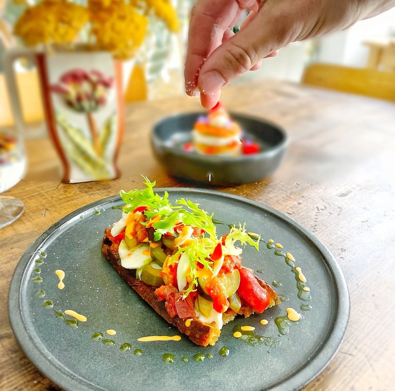 Bruschetta legumes de légumes de saison