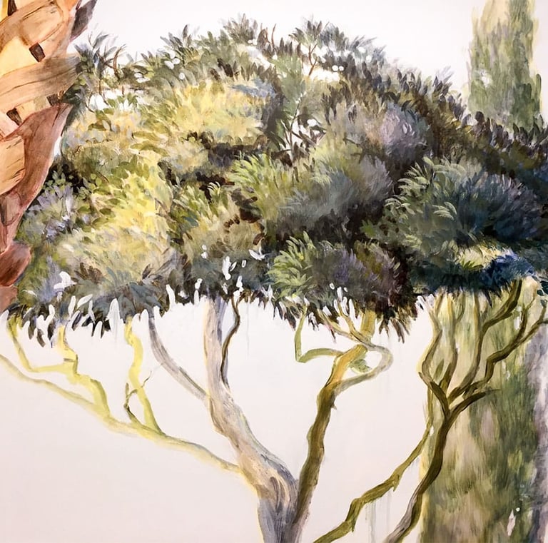 Detailed close up of tree showcasing the meticulous work in creating individual realistic leaves.