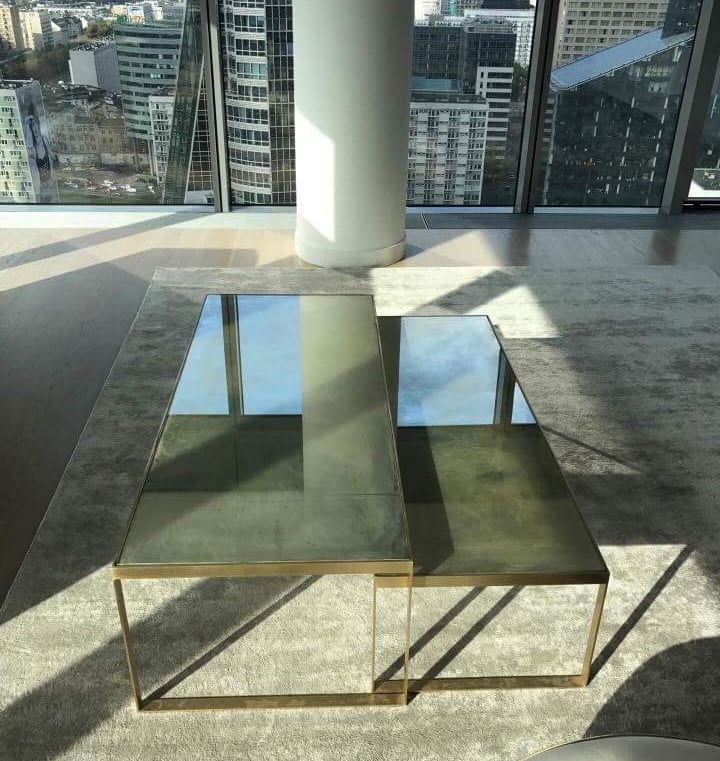 Blat stołu z lustra postarzanego