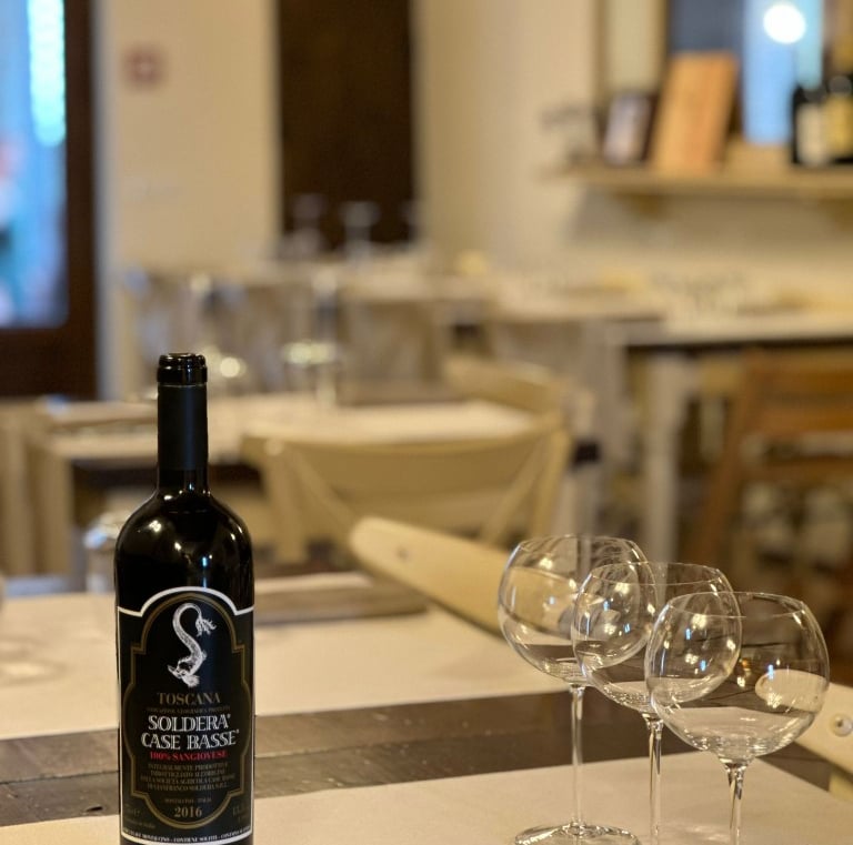 a bottle of wine and wine glasses on a table