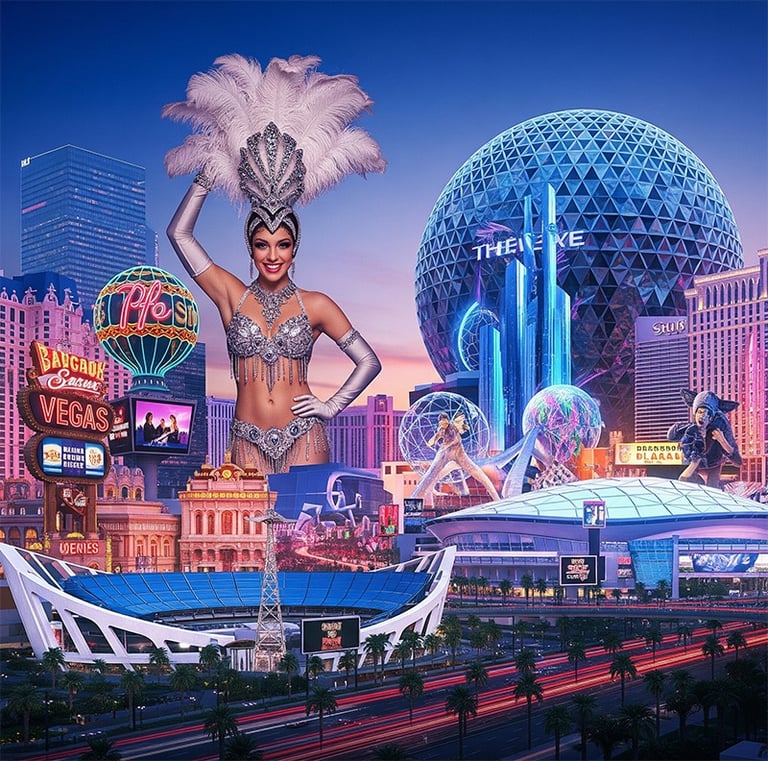 a woman in a costume standing in front of a cityscapeople