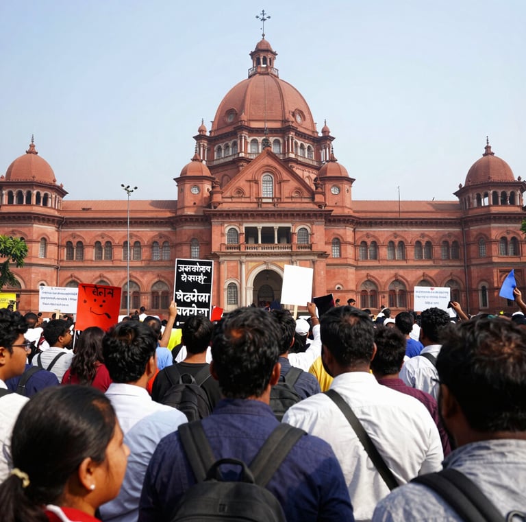 Mr. Rahul Kulkarni consulting with clients in a well-lit Bombay High Court office