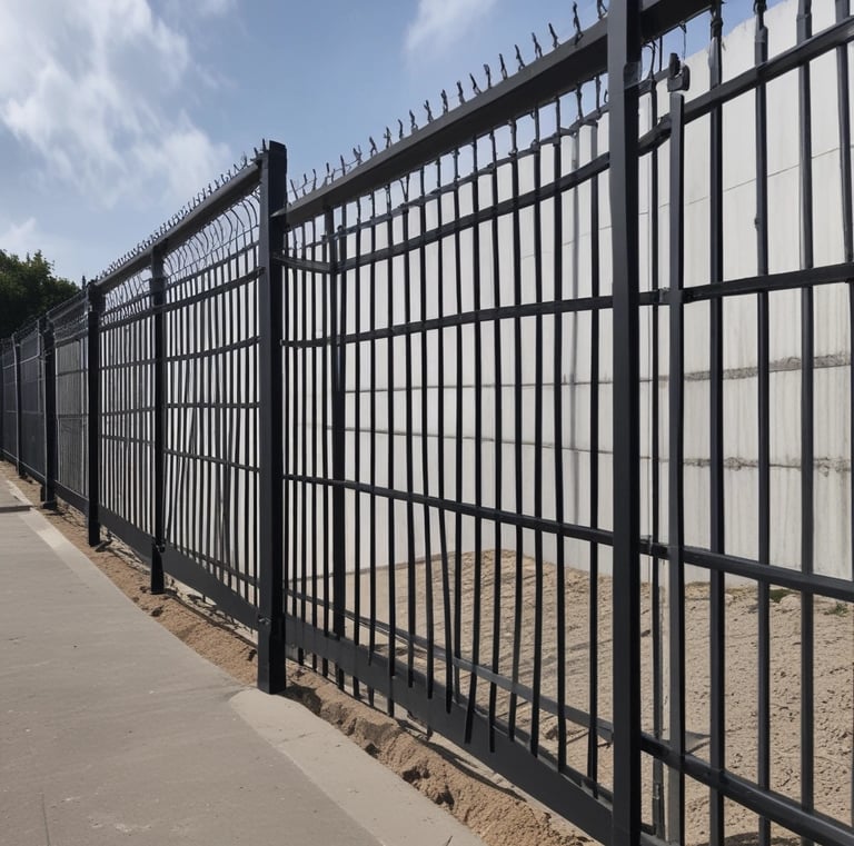 PVC-coated fence mesh in vibrant green, blending with garden plants.