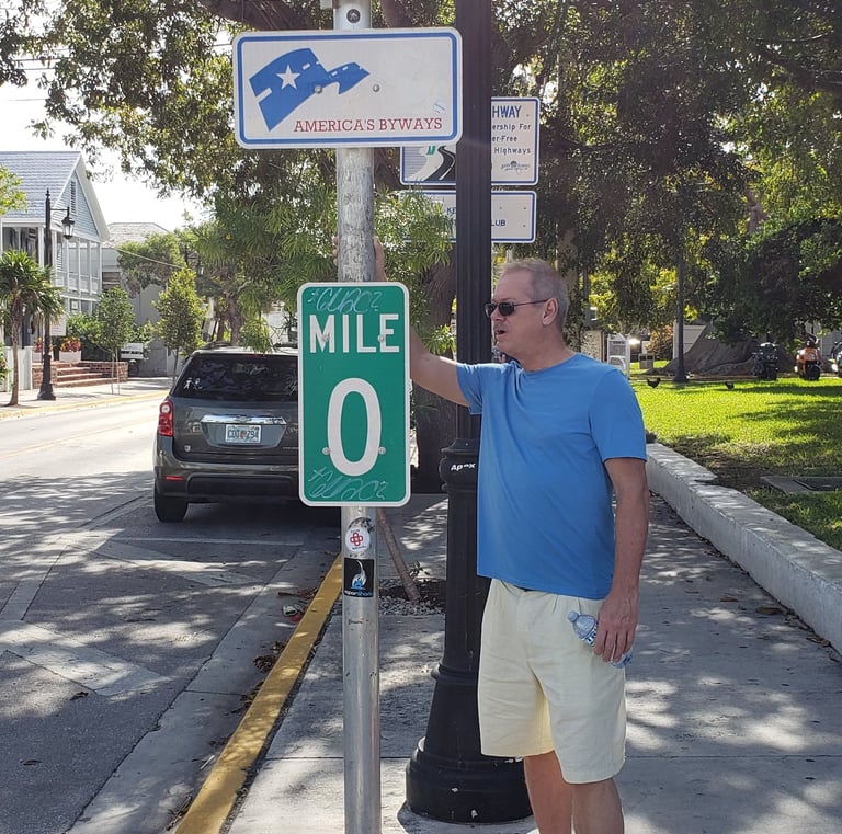 Beginning of Highway 1 in Keywest Florida