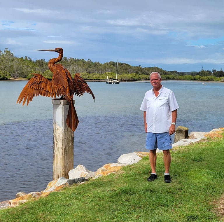 One of the many metal sculptures found in Austraia