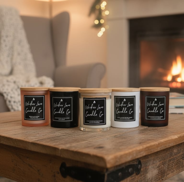 The full Soy wax candle range by Wicker Lance Candle Co original collection