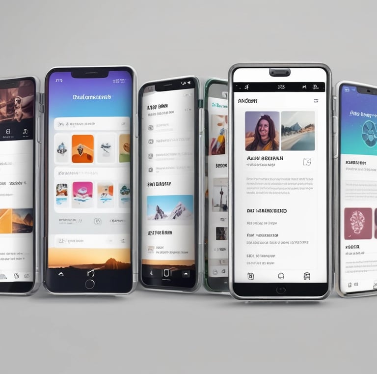 A founder reviewing a tailored marketing strategy on a tablet, with data visualizations.