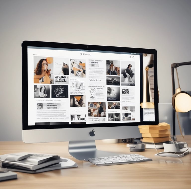 Creative team collaborating with AI tools, surrounded by colorful post-it notes.