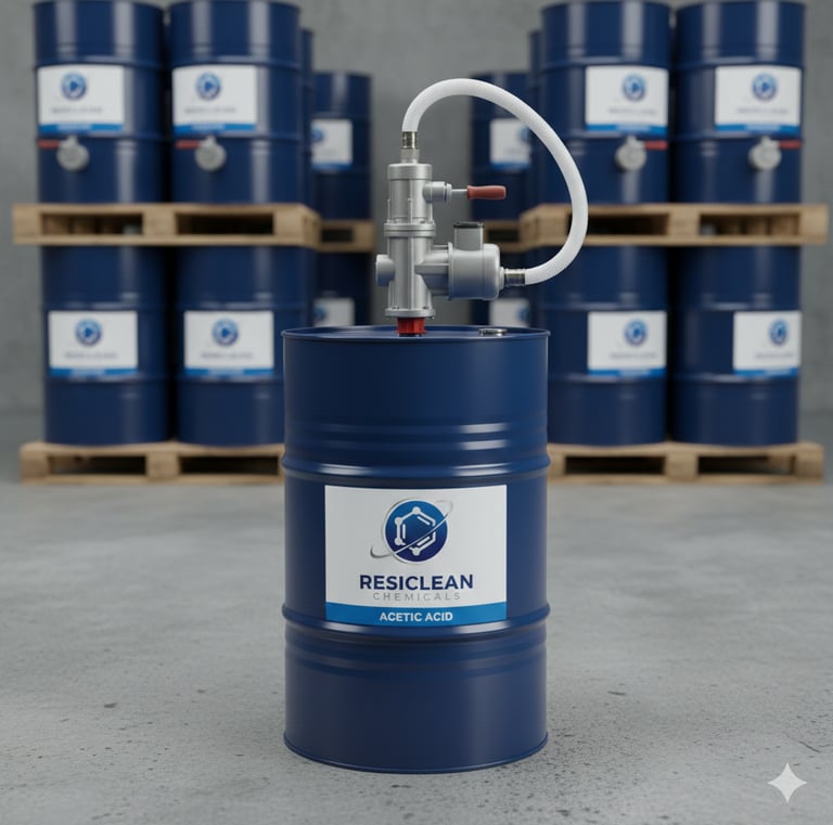 a blue barrel of water with a hose and a hose