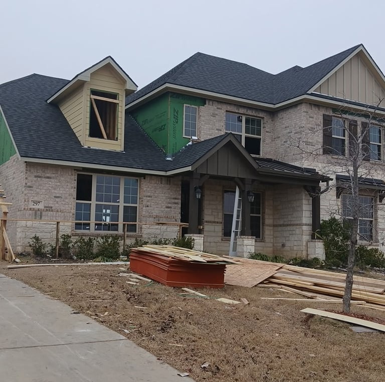 restored home exterior after lightning fire Sunnyvale TX - Irvin Restoration completed fire damage rebuild DFW