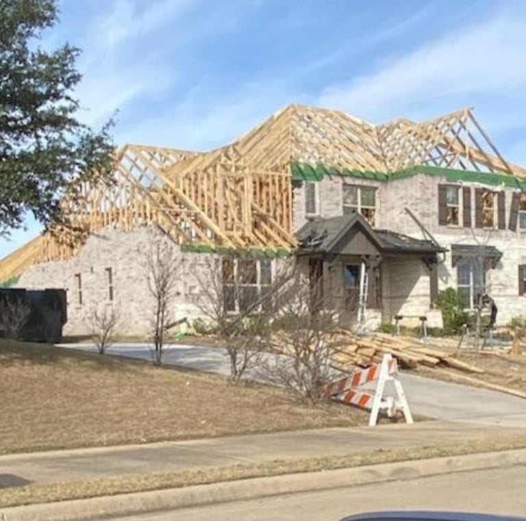 home rebuild framing in progress after lightning fire Sunnyvale TX - Irvin Restoration reconstruction