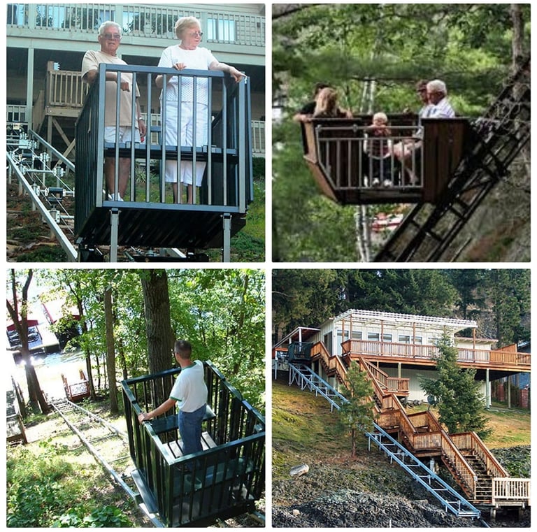 a series of photos of a man on a swing - line
