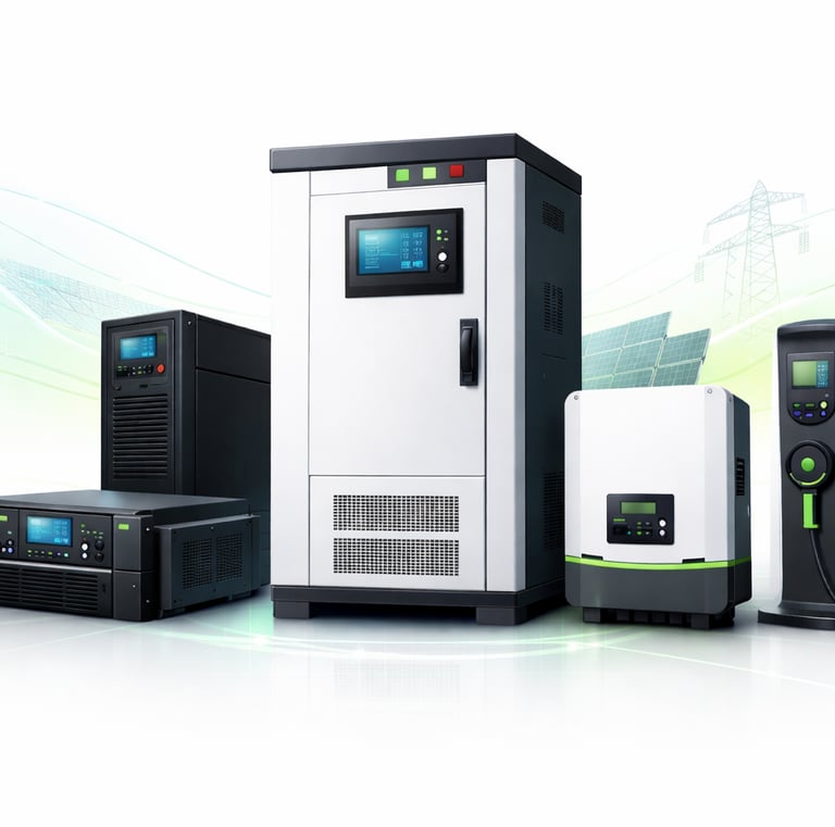 Professional solar inverters, battery storage systems, and EV chargers for renewable energy management.