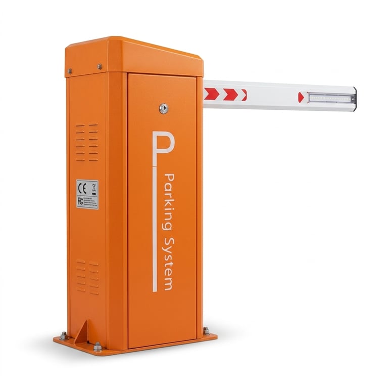 Automatic boom barrier for vehicle access control and security management.