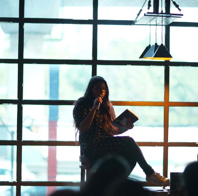 Reshma Joly at an author meet and greet