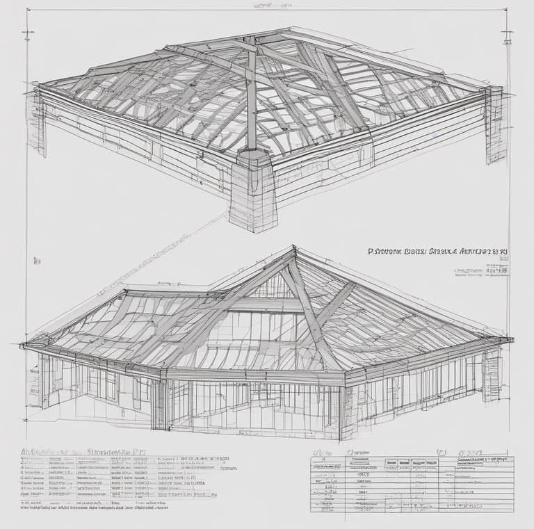 A detailed architectural blueprint lies on a table, adorned with various labels such as 'RECEPTION,' 'FOYER,' and 'IDENTIFICA AREA.' Several blue trees and shrubbery areas are illustrated on the plan. Two black pens rest on the blueprint, indicating ongoing work or recent annotations.