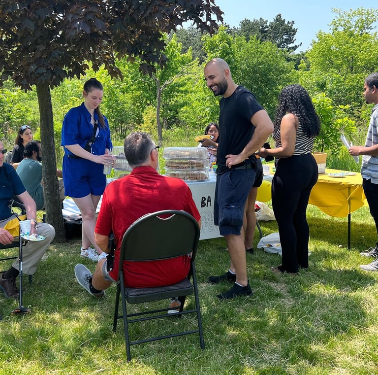 Baig Security Team celebrating outside