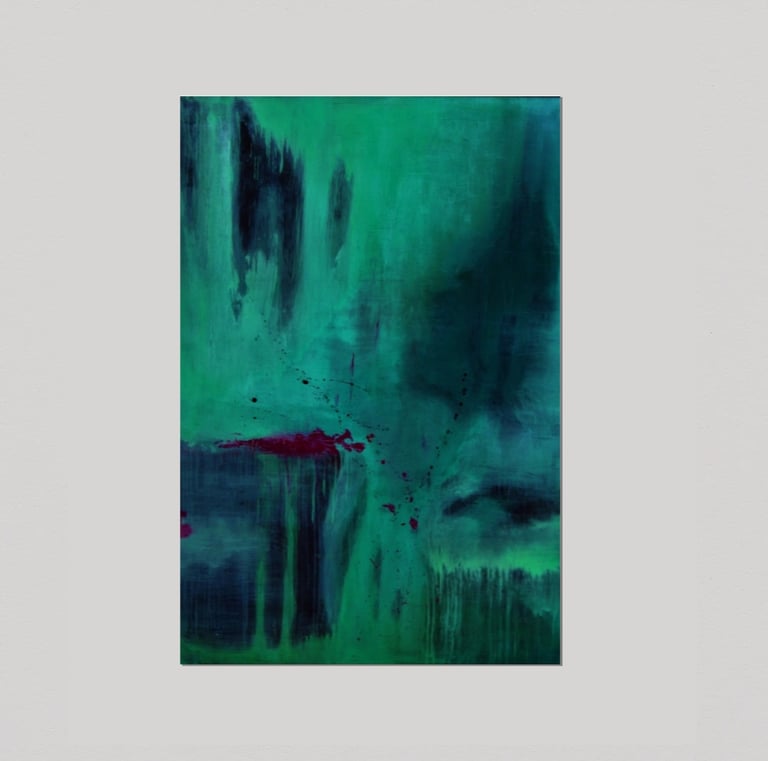 "La Tempestad, pintura de arte contemporânea inspirada em elementos da natureza"