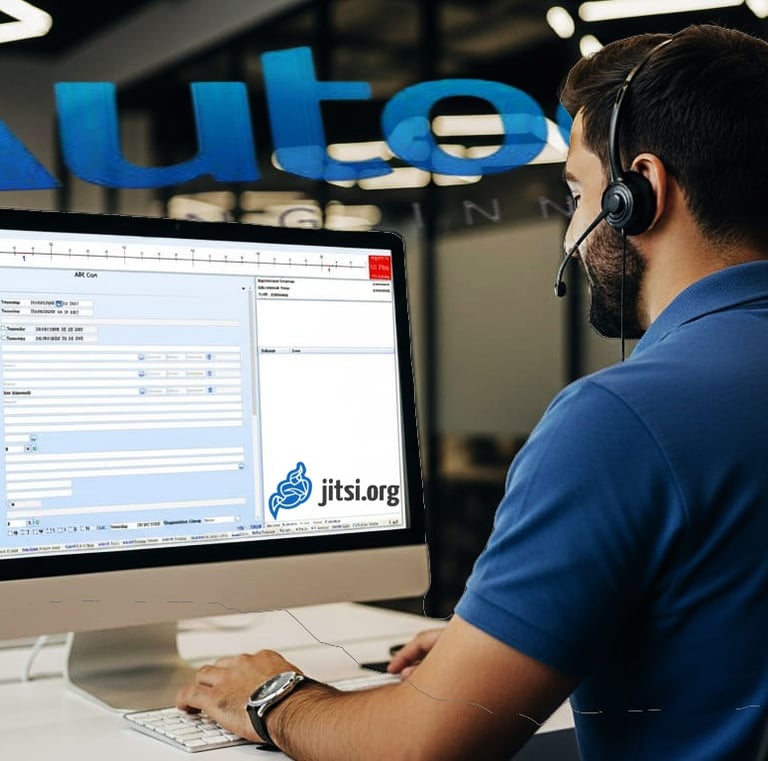 Dispatcher using Autocab platform to manage real-time taxi service bookings.