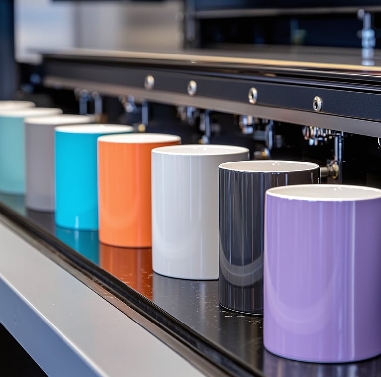 colored coffee cups