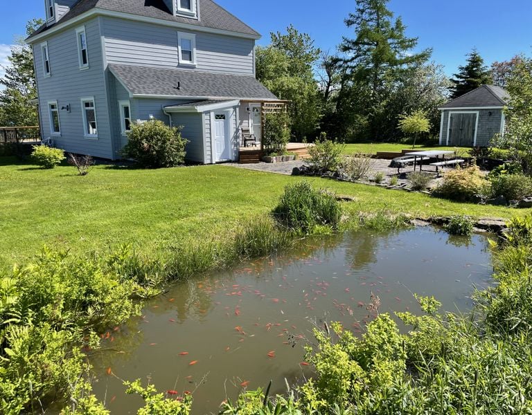 Balmor Landing Best Cape Breton Airbnb with large garden/fish pond, beautiful home, sleeps 8 people