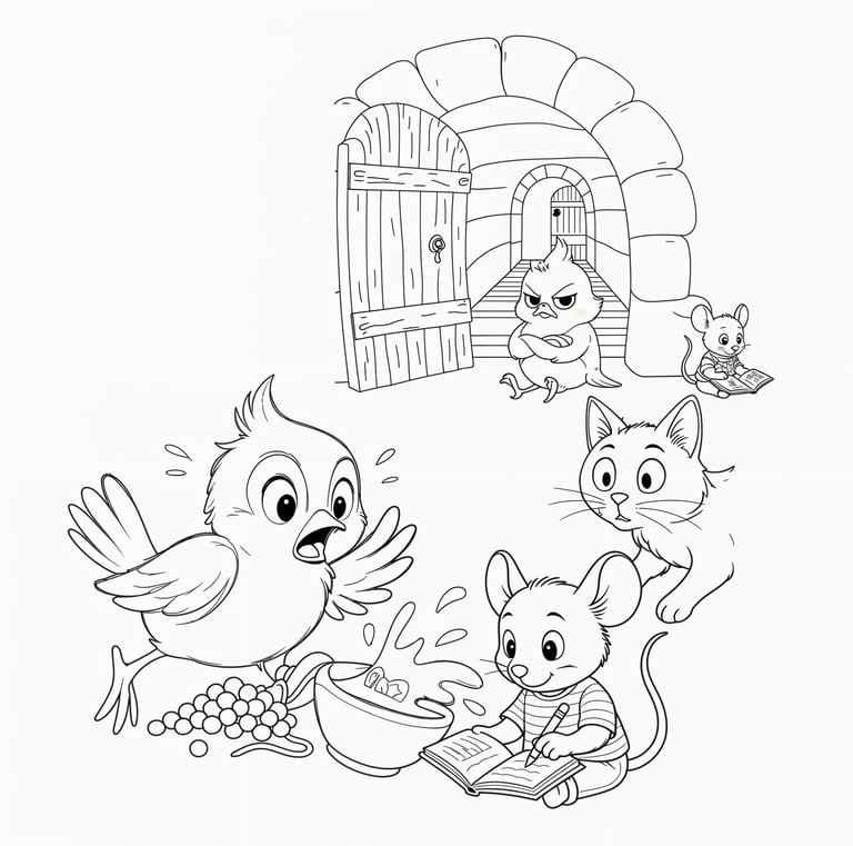 coloring image from Tilly the Titmouse