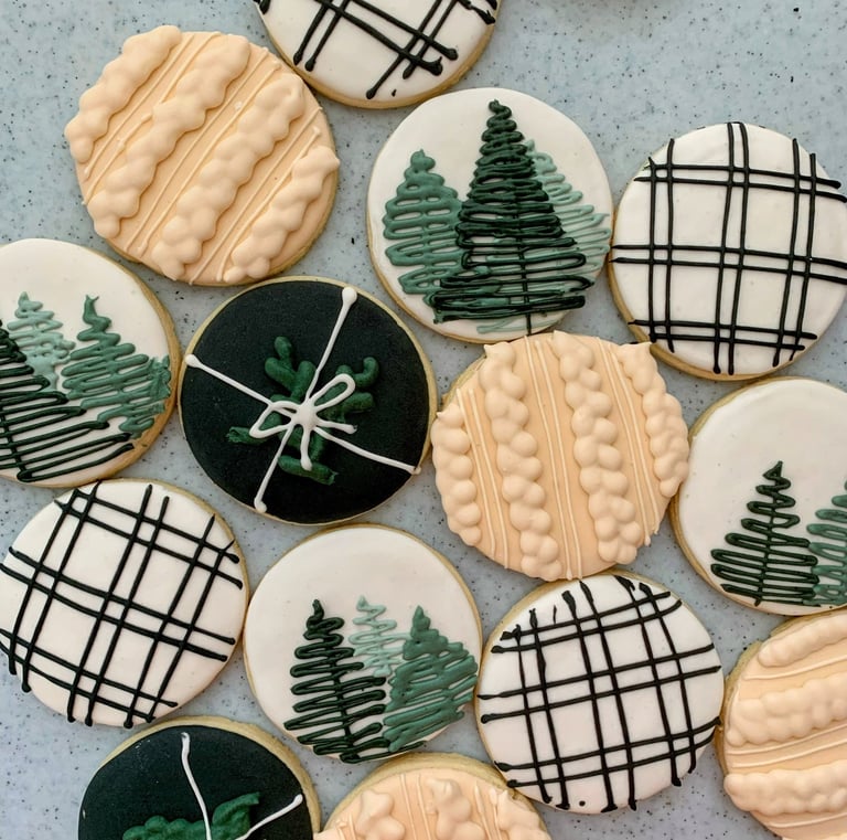 Christmas sugar cookies designed for an order