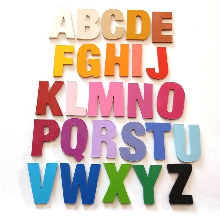 Alphabet en bois peint 