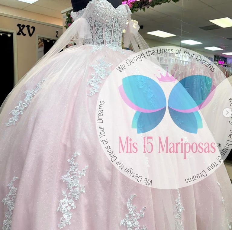 Light Pink Quinceanera Dress Made Exclusive for Alamo Bridal In San Antonio TX. Quince Dream Dress