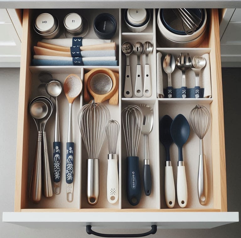 Organized Kitchen Drawer with Tools
