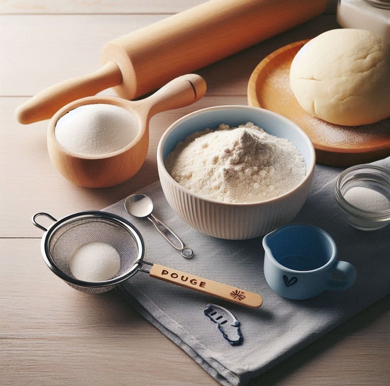 Wood French Rolling Pin in Action with Dough