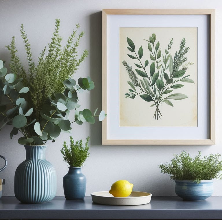 Framed Kitchen Art with Greenery (Focus: Kitchen Art)