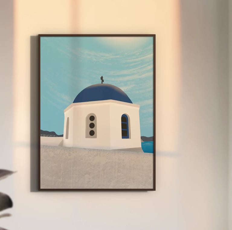 Illustration Santorin, Oia