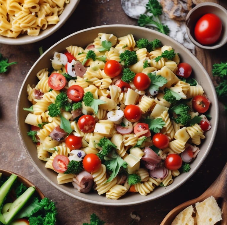 Close-up of a vibrant plant-based protein smoothie bowl topped with fresh fruits and seeds.