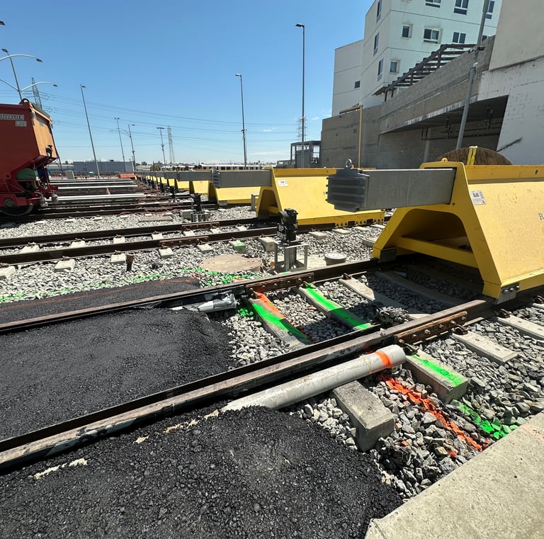 Bumping posts, rail engineering