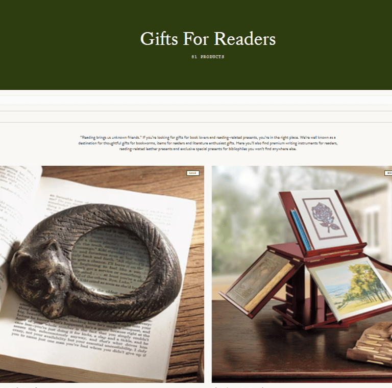 Preview of book lovers' gift collection at Levenger